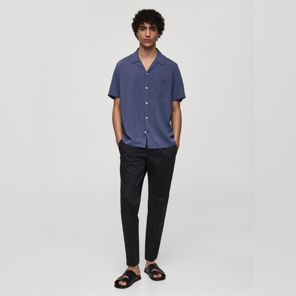 Mango MNG Regular Fit Shirt in Blue